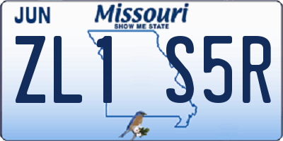 MO license plate ZL1S5R
