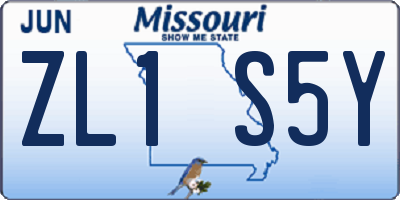 MO license plate ZL1S5Y