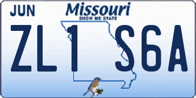 MO license plate ZL1S6A