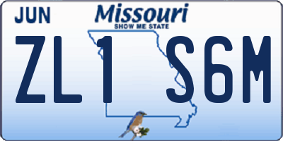 MO license plate ZL1S6M