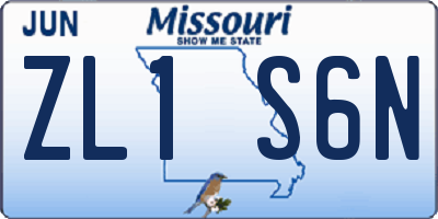 MO license plate ZL1S6N