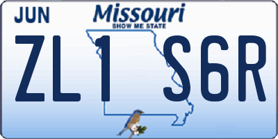 MO license plate ZL1S6R