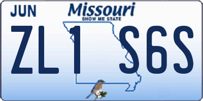 MO license plate ZL1S6S