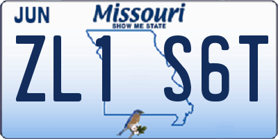 MO license plate ZL1S6T