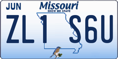MO license plate ZL1S6U