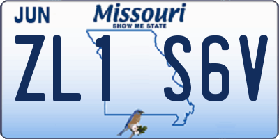 MO license plate ZL1S6V