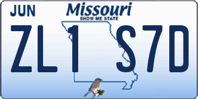 MO license plate ZL1S7D