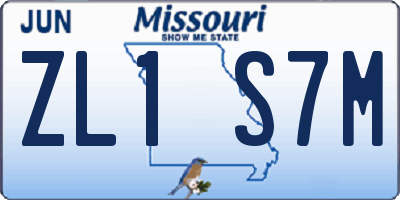 MO license plate ZL1S7M