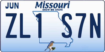 MO license plate ZL1S7N