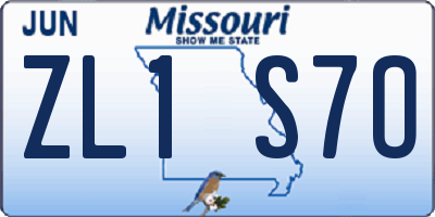 MO license plate ZL1S7O