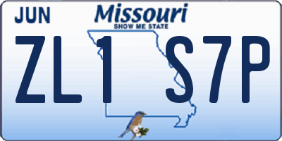 MO license plate ZL1S7P