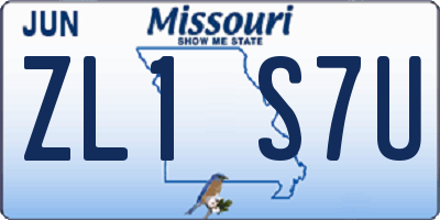 MO license plate ZL1S7U