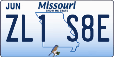 MO license plate ZL1S8E