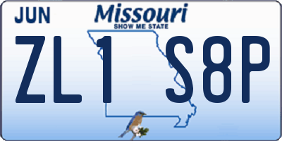 MO license plate ZL1S8P