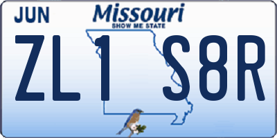 MO license plate ZL1S8R