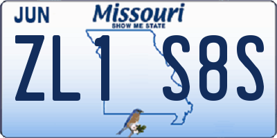 MO license plate ZL1S8S