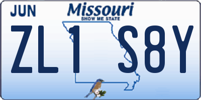 MO license plate ZL1S8Y