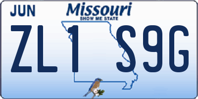 MO license plate ZL1S9G