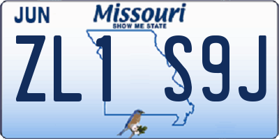 MO license plate ZL1S9J