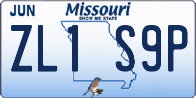 MO license plate ZL1S9P
