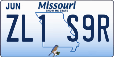 MO license plate ZL1S9R