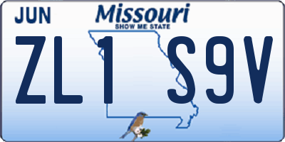 MO license plate ZL1S9V