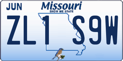 MO license plate ZL1S9W