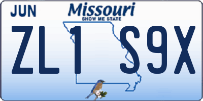MO license plate ZL1S9X