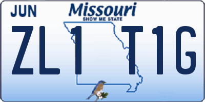MO license plate ZL1T1G