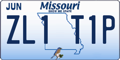 MO license plate ZL1T1P