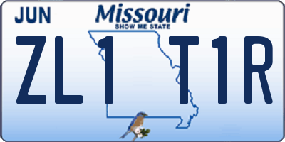 MO license plate ZL1T1R