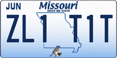 MO license plate ZL1T1T