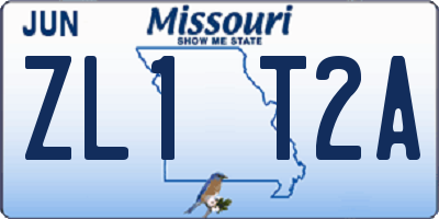 MO license plate ZL1T2A