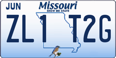 MO license plate ZL1T2G