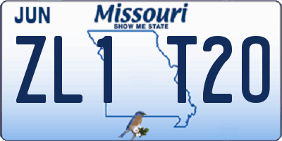 MO license plate ZL1T2O