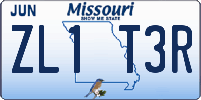MO license plate ZL1T3R