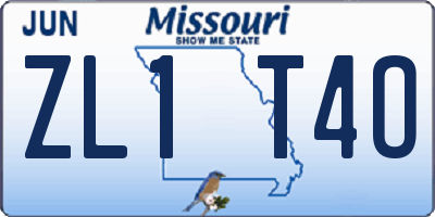 MO license plate ZL1T4O