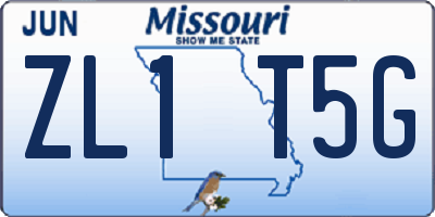MO license plate ZL1T5G
