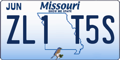 MO license plate ZL1T5S