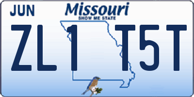 MO license plate ZL1T5T