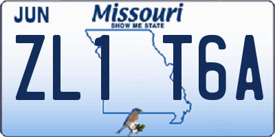 MO license plate ZL1T6A
