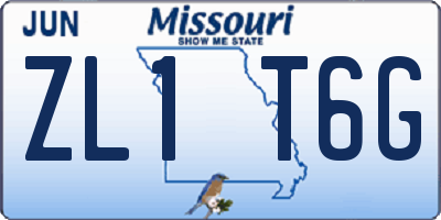 MO license plate ZL1T6G