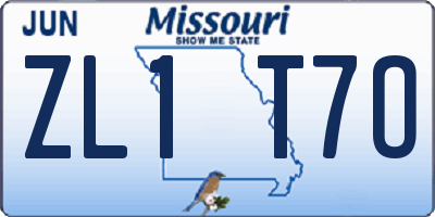 MO license plate ZL1T7O