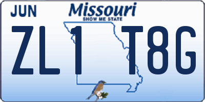 MO license plate ZL1T8G