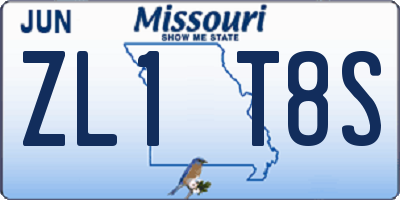 MO license plate ZL1T8S