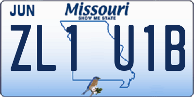 MO license plate ZL1U1B