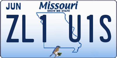 MO license plate ZL1U1S