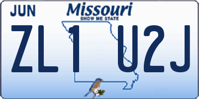 MO license plate ZL1U2J