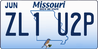 MO license plate ZL1U2P