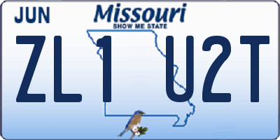 MO license plate ZL1U2T